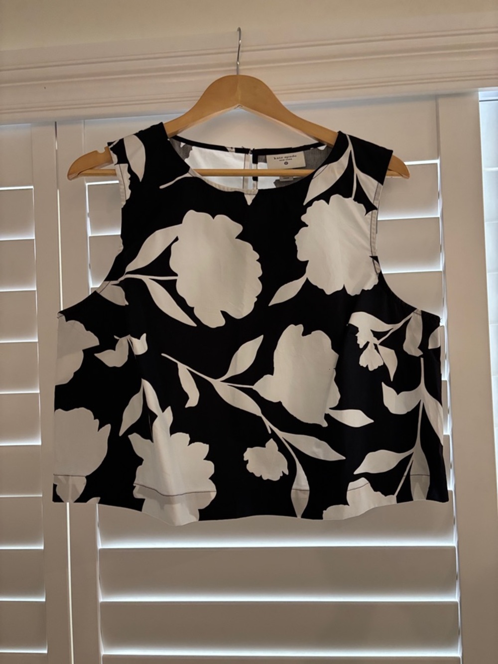 kate spade Black & White Floral Sleeveless Top